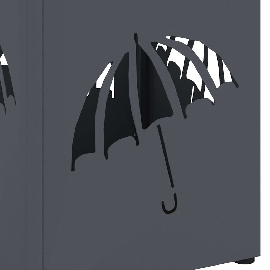 Regn Paraply Stativ Antracit 15,5 x 15,5 x 49 cm Stål
