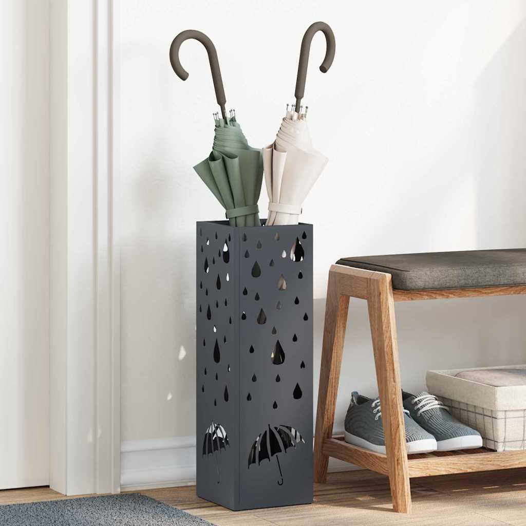 Regn Paraply Stativ Antracit 15,5 x 15,5 x 49 cm Stål