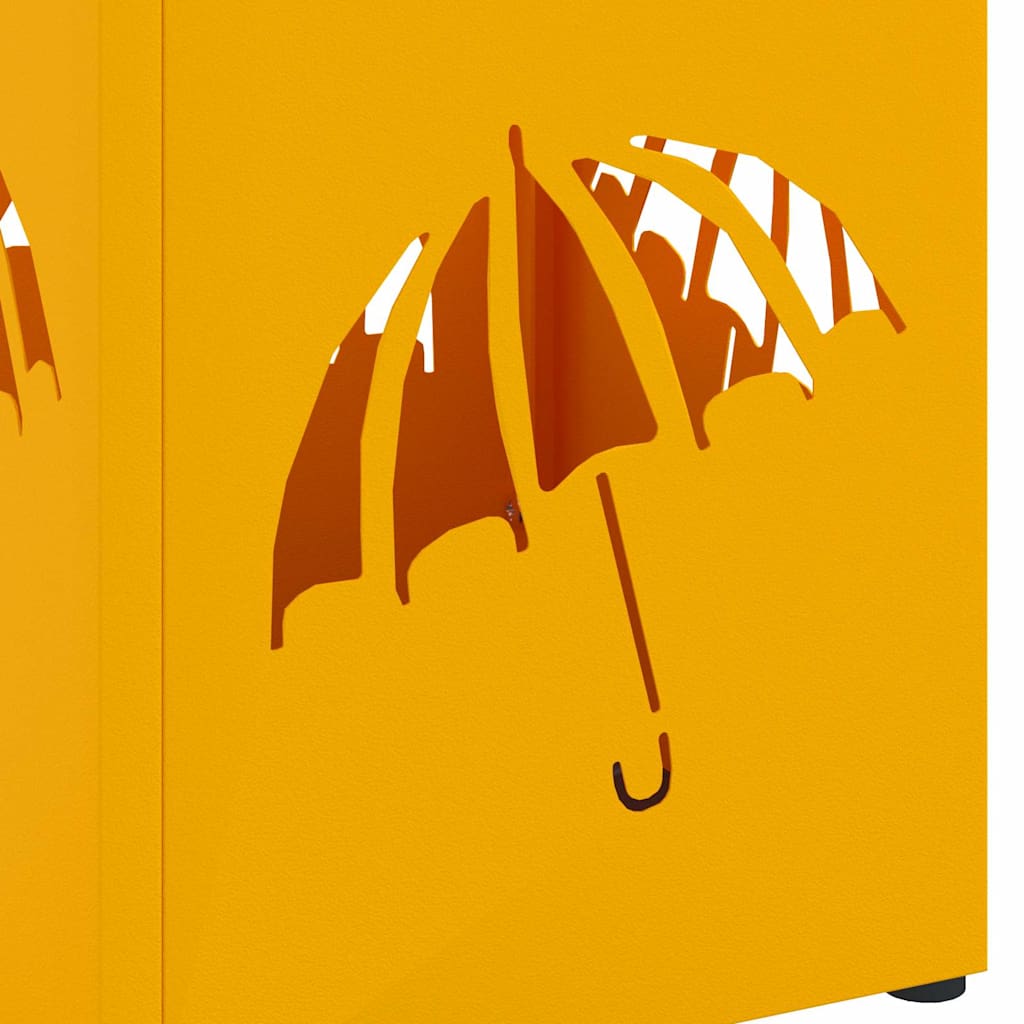 Regn Paraply Stativ Sennepsgul 15,5 x 15,5 x 49 cm Stål