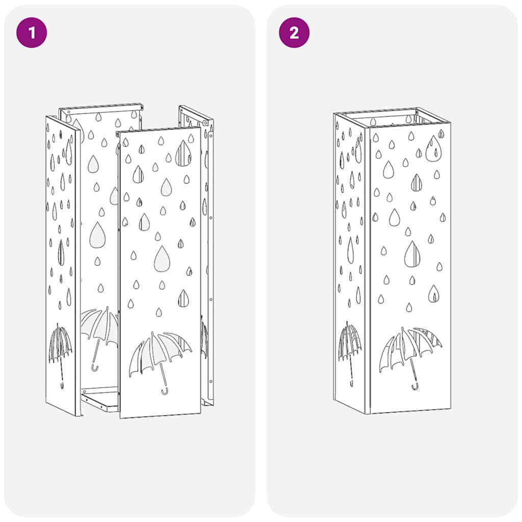 Regn Paraply Stativ Sennepsgul 15,5 x 15,5 x 49 cm Stål
