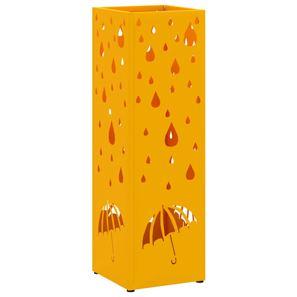 Regn Paraply Stativ Sennepsgul 15,5 x 15,5 x 49 cm Stål