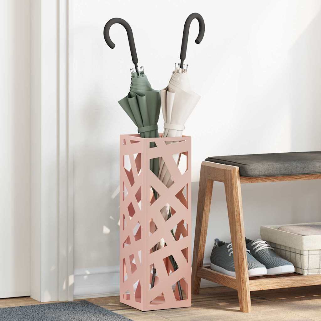 Regn Paraply Stativ Lyserød 15,5 x 15,5 x 49 cm Stål