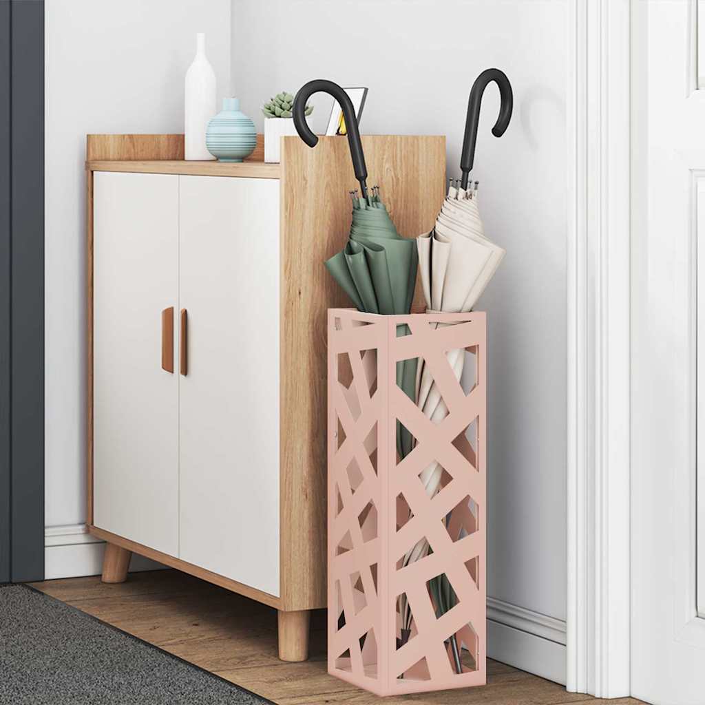 Regn Paraply Stativ Lyserød 15,5 x 15,5 x 49 cm Stål