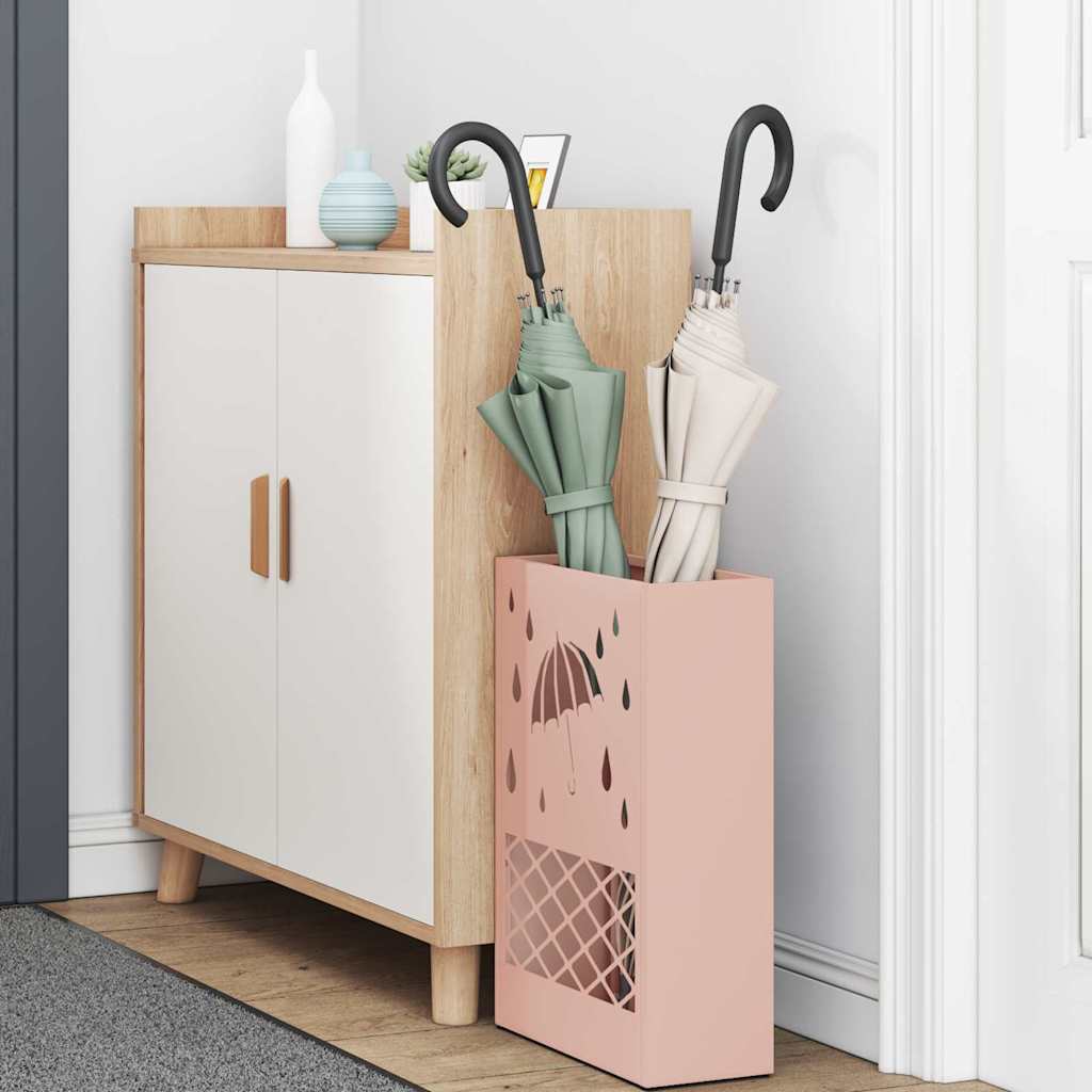 Regn Paraply Stativ Lyserød 28 x 12 x 41 cm Stål