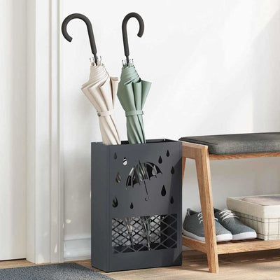 Regn Paraply Stativ Antracit 28 x 12 x 41 cm Stål