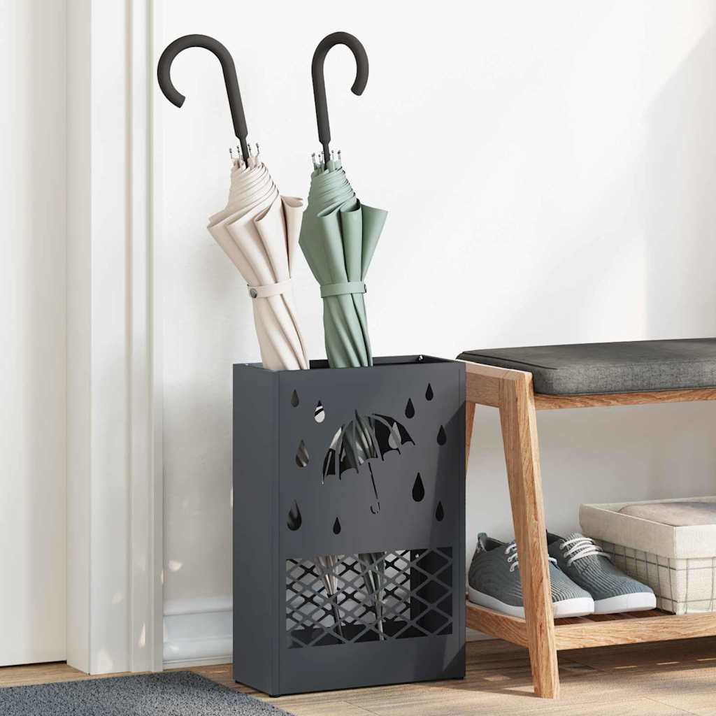 Regn Paraply Stativ Antracit 28 x 12 x 41 cm Stål