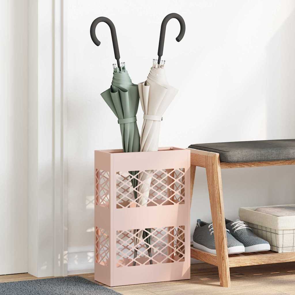 Regn Paraply Stativ Lyserød 28 x 12 x 41 cm Stål