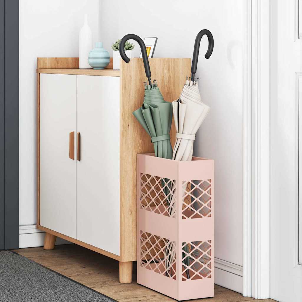 Regn Paraply Stativ Lyserød 28 x 12 x 41 cm Stål