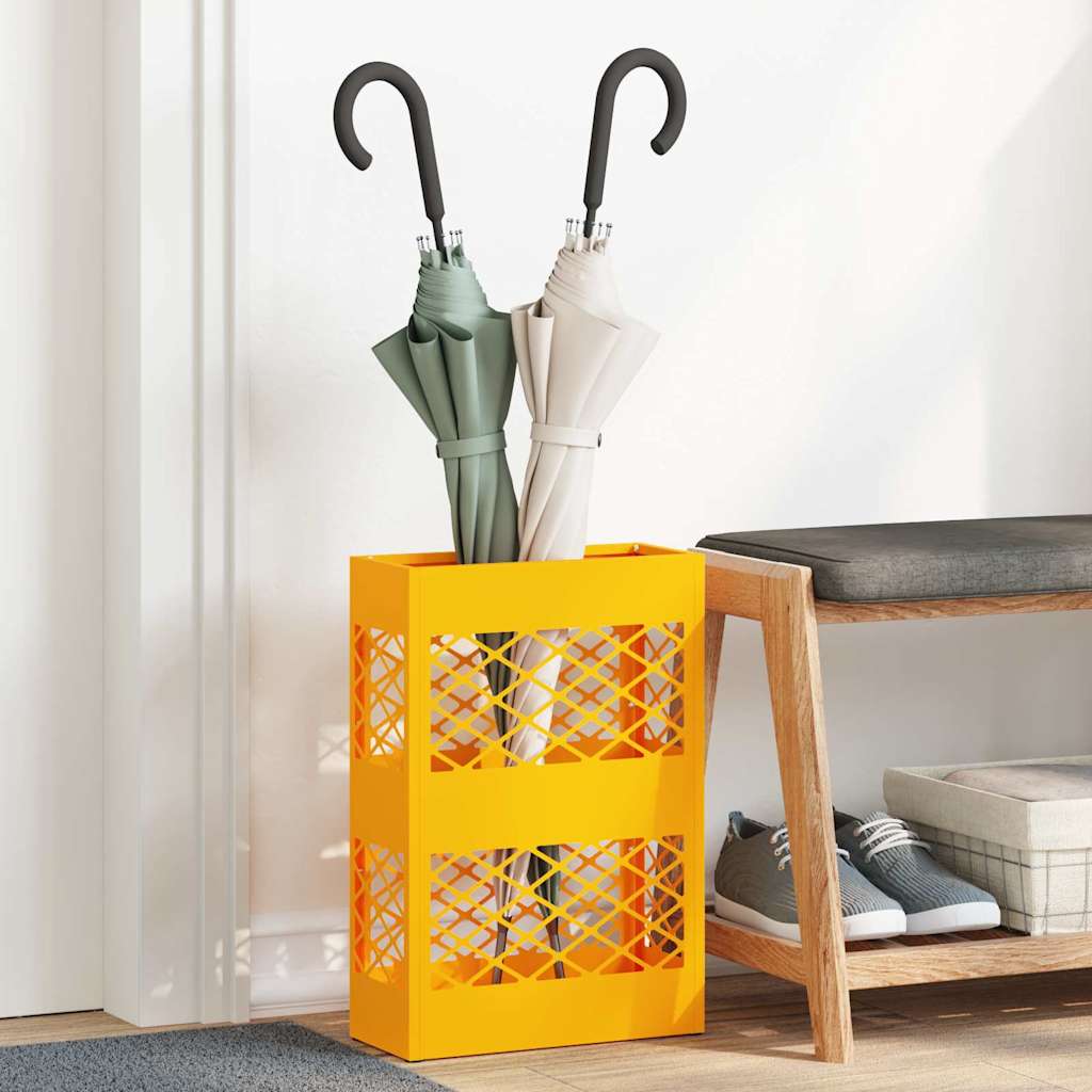 Regn Paraply Stativ Sennepsgul 28 x 12 x 41 cm Stål