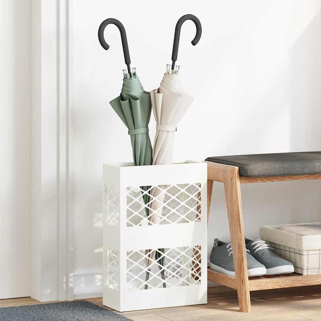 Regn Paraply Stativ Hvid 28 x 12 x 41 cm Stål