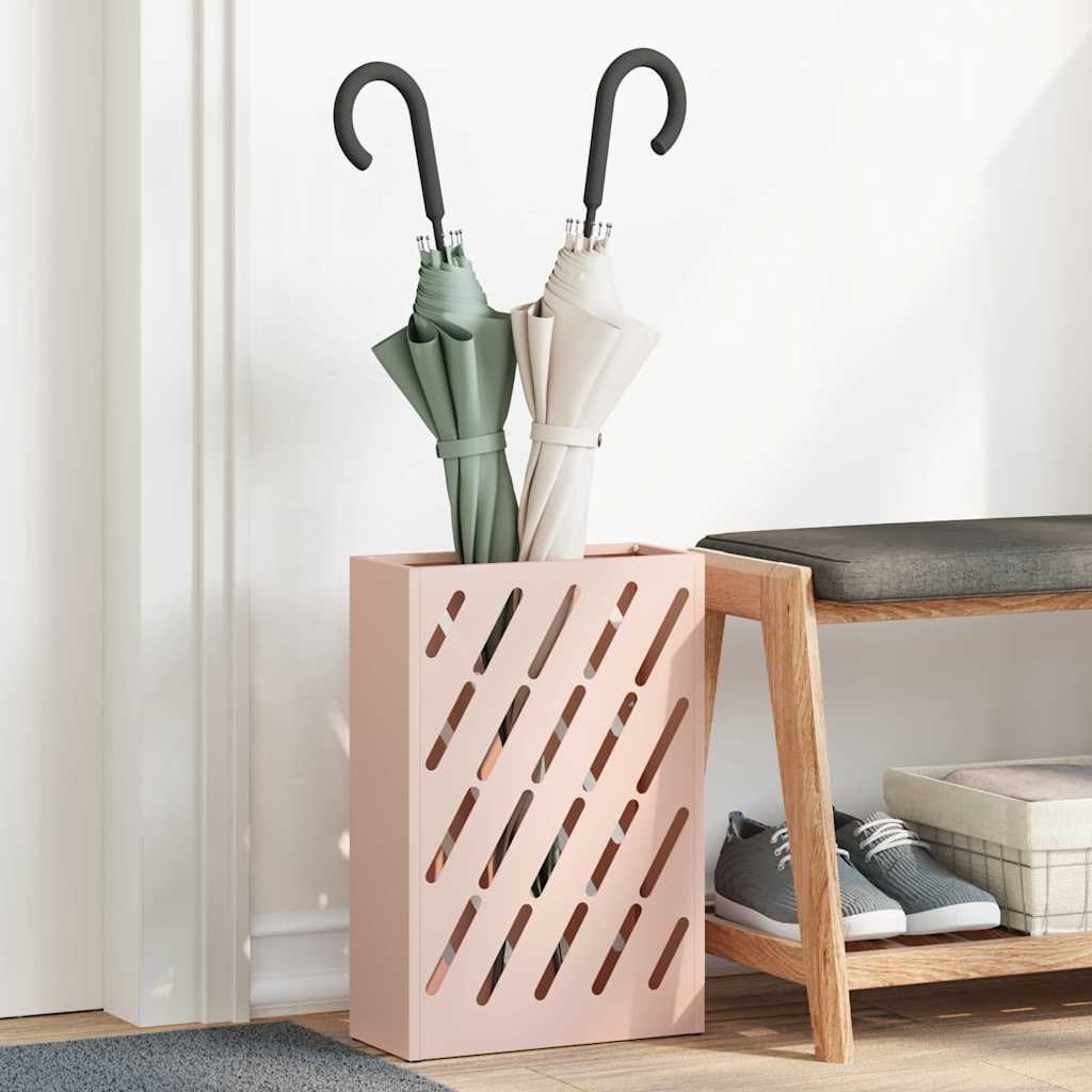 Regn Paraply Stativ Lyserød 28 x 12 x 41 cm Stål