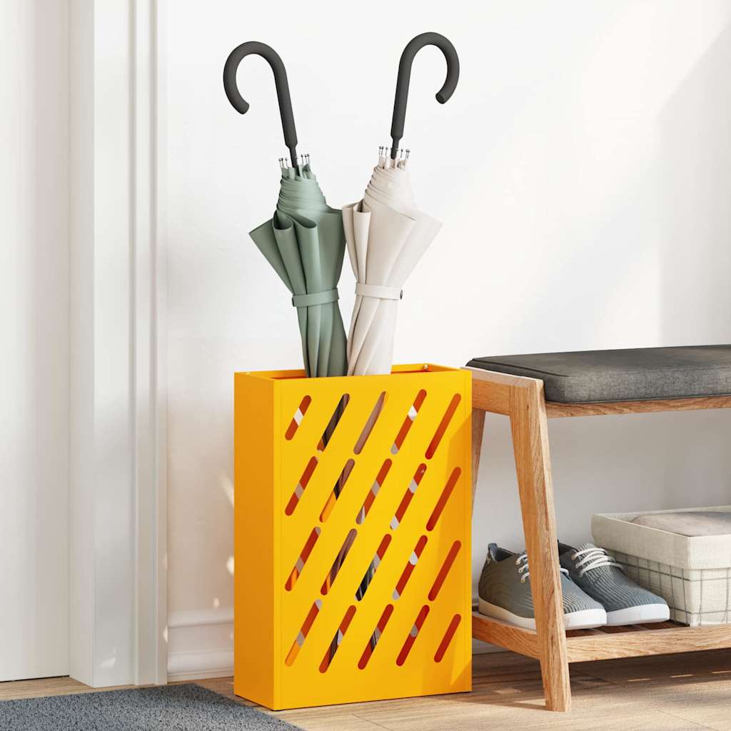 Regn Paraply Stativ Sennepsgul 28 x 12 x 41 cm Stål