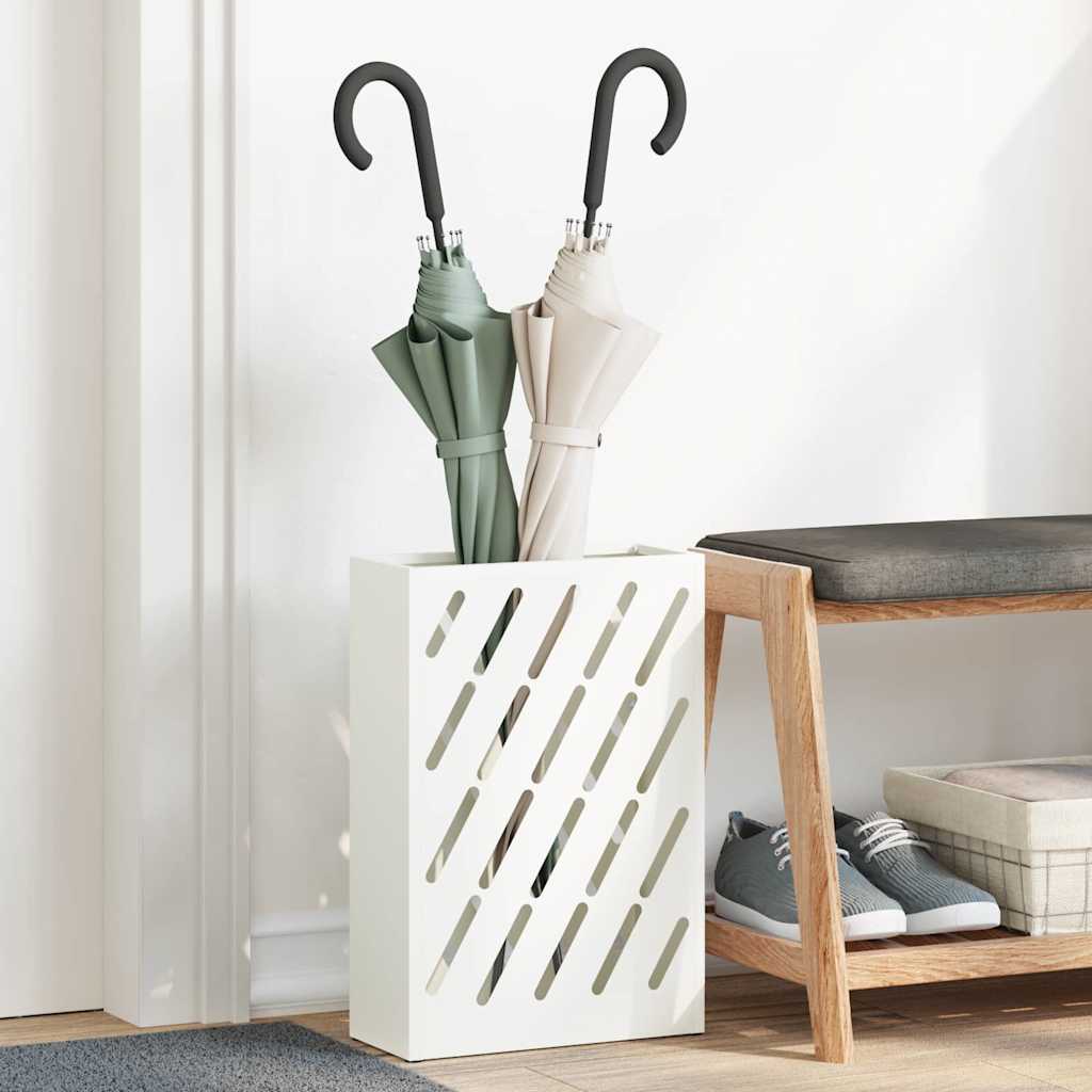 Regn Paraply Stativ Hvid 28 x 12 x 41 cm Stål