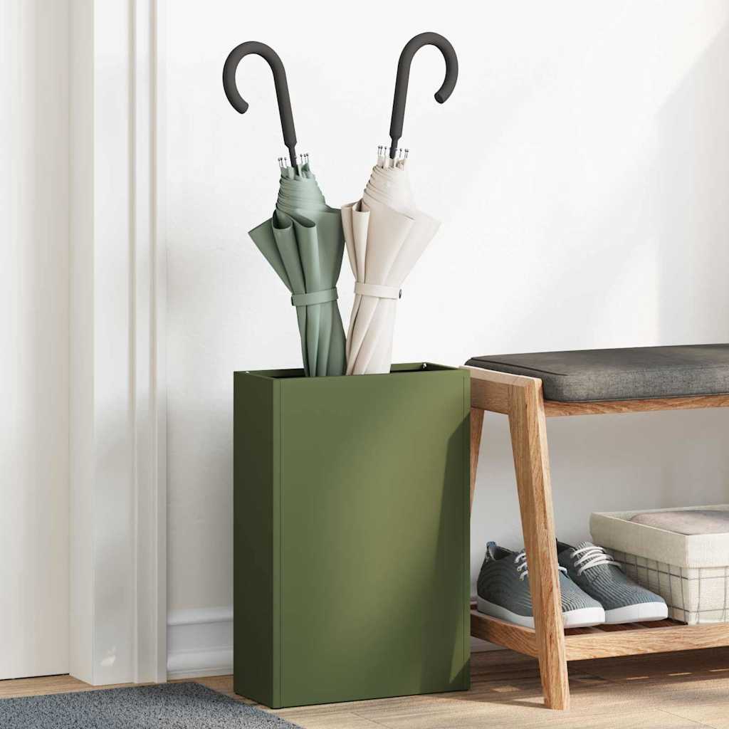 Regn Paraply Stativ Olivengrøn 28 x 12 x 41 cm Stål
