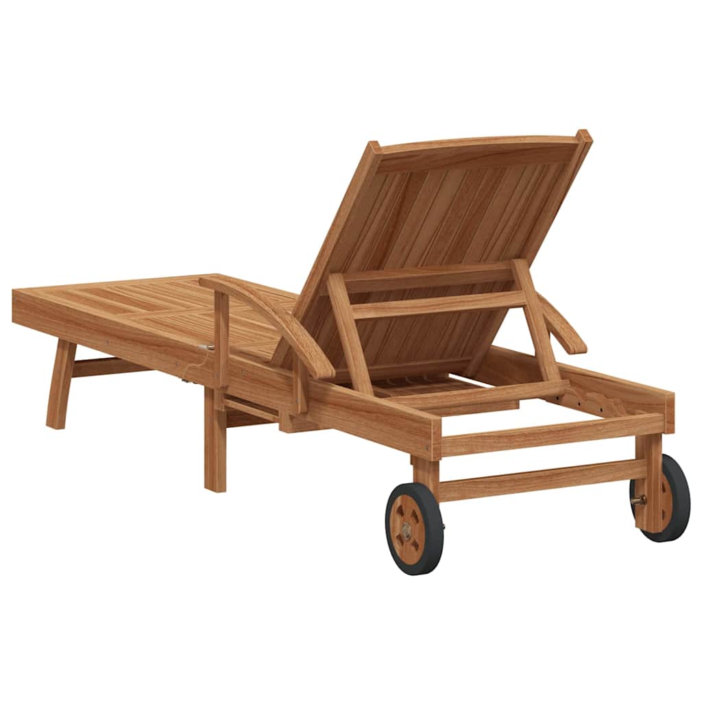 Liggestol 2 pcs Massiv Teaktræ Brun