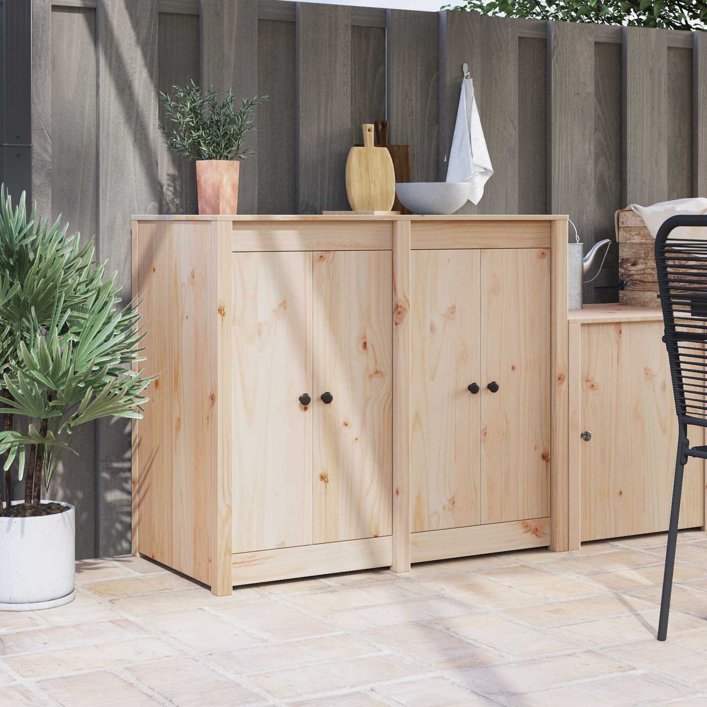 Køkkendør MEPPEL 2 stk. Creme 50 x 9 x 82 cm Massivt fyrretræ