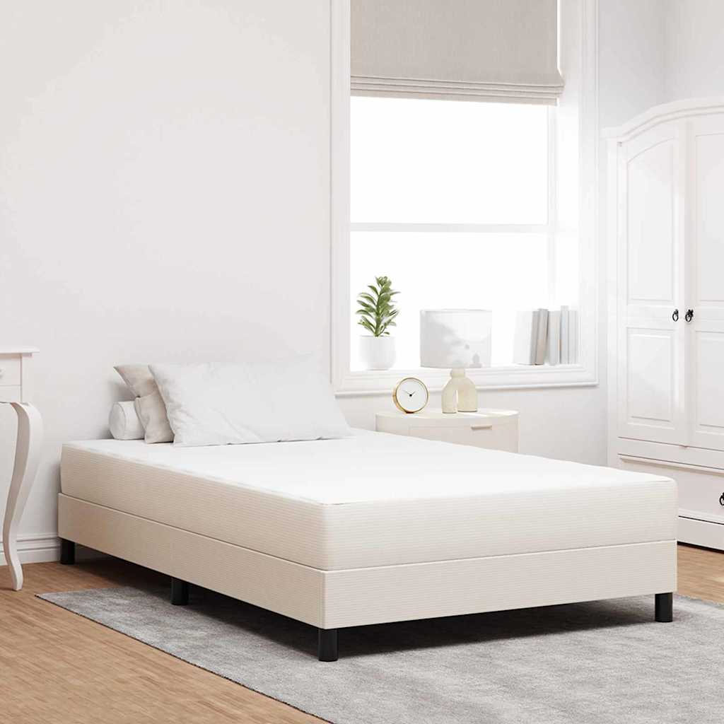 Sengemadras med madras Creme 120 x 200 cm Stof