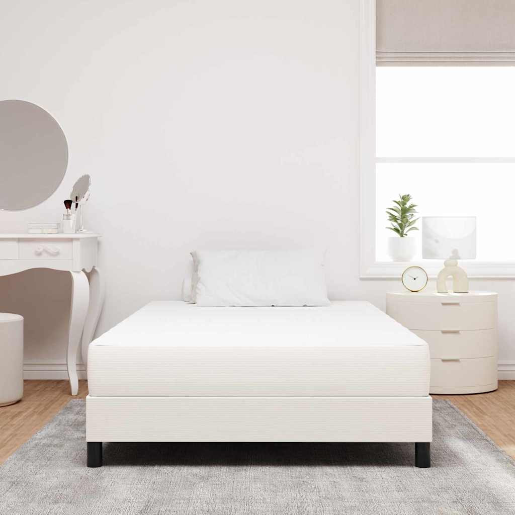 Sengemadras med madras Creme 120 x 200 cm Stof