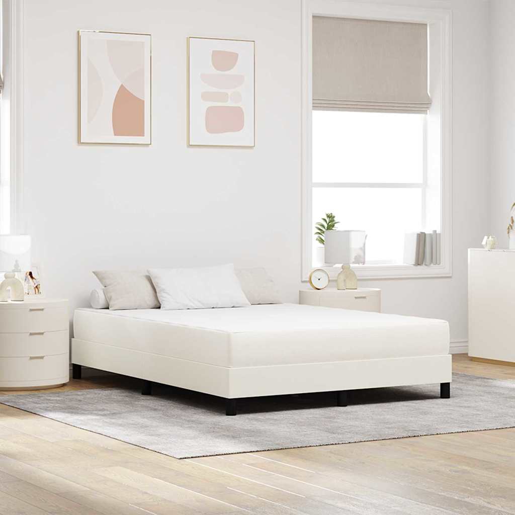 Sengemadras med madras Creme 140 x 200 cm Stof