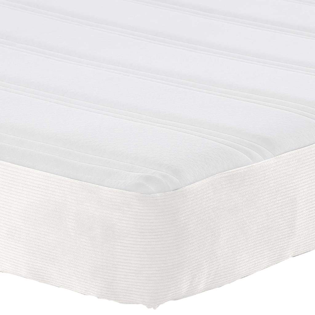 Sengemadras med madras Creme 160 x 200 cm Stof