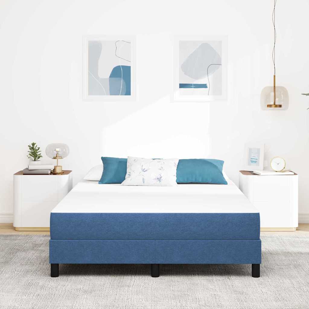 Sengemadras med madras Blå 160 x 200 cm Stof