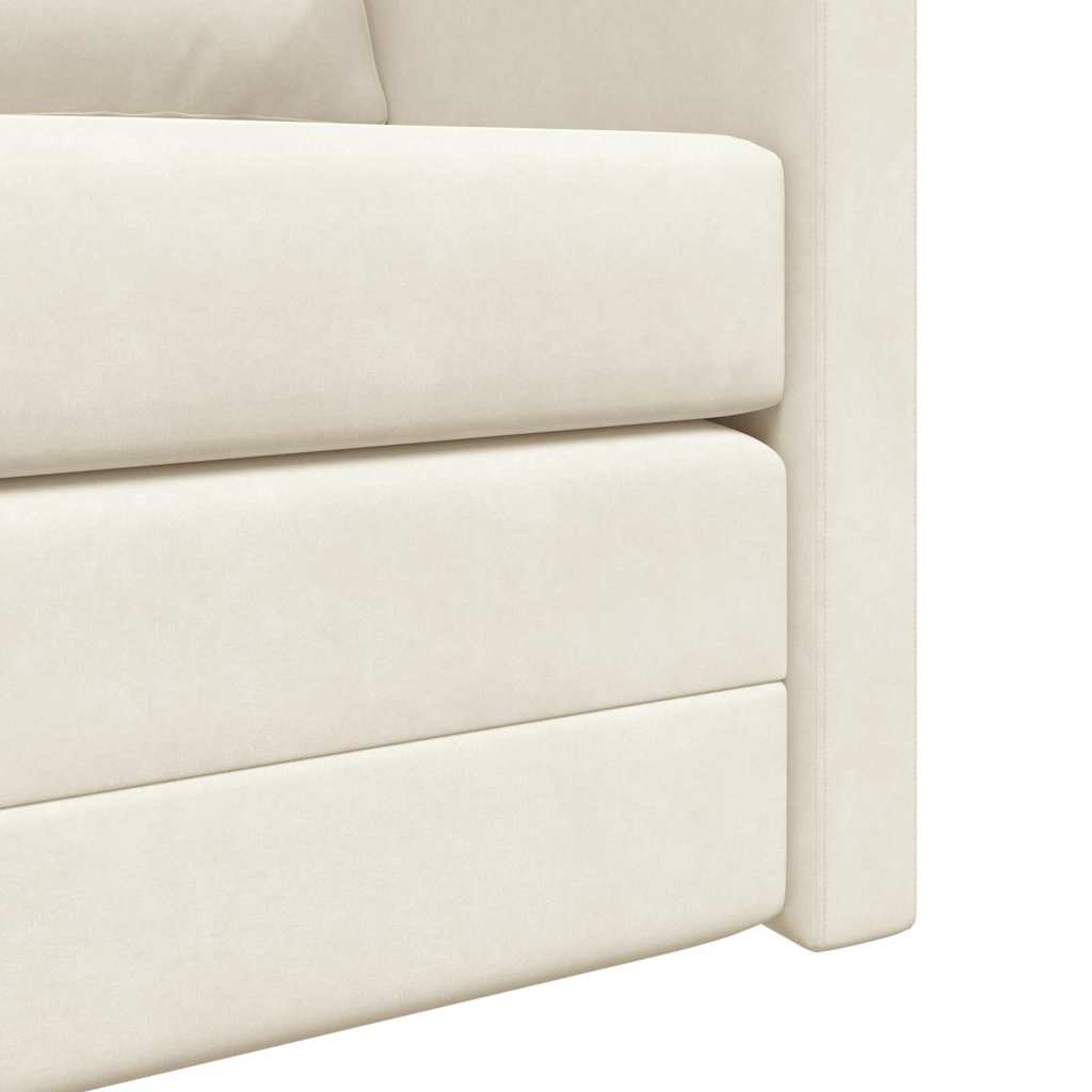 Sovesofa Creme 204 x 122 x 60 cm Fløjl