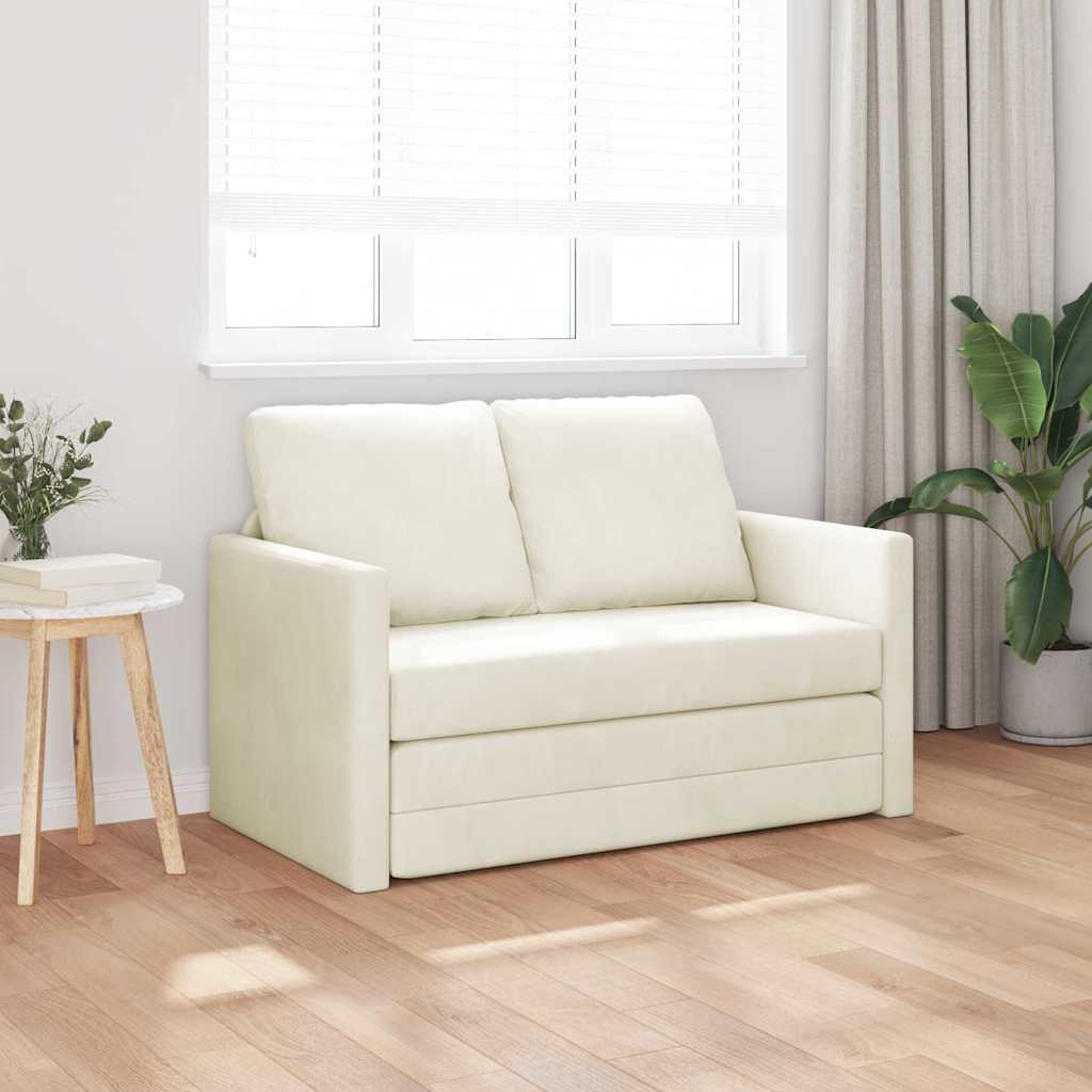 Sovesofa Creme 204 x 122 x 60 cm Fløjl