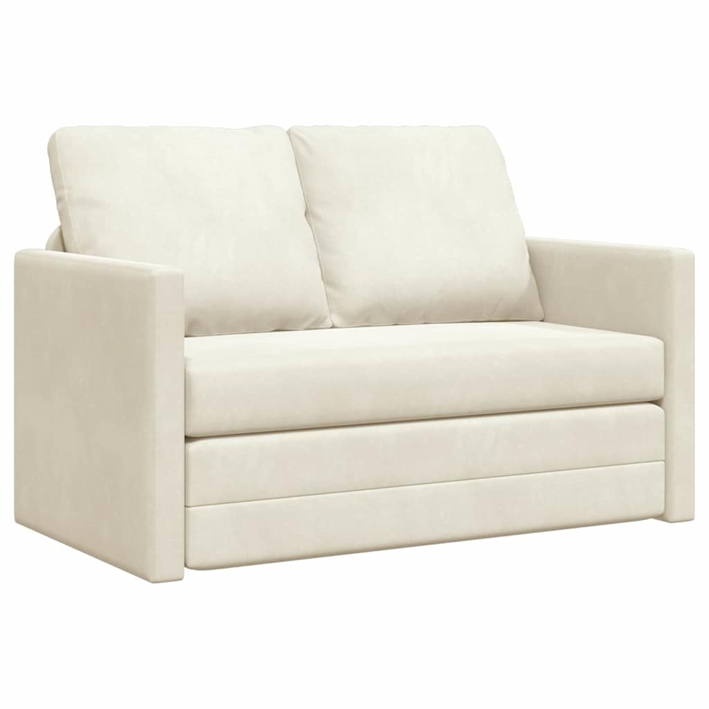 Sovesofa Creme 204 x 122 x 60 cm Fløjl