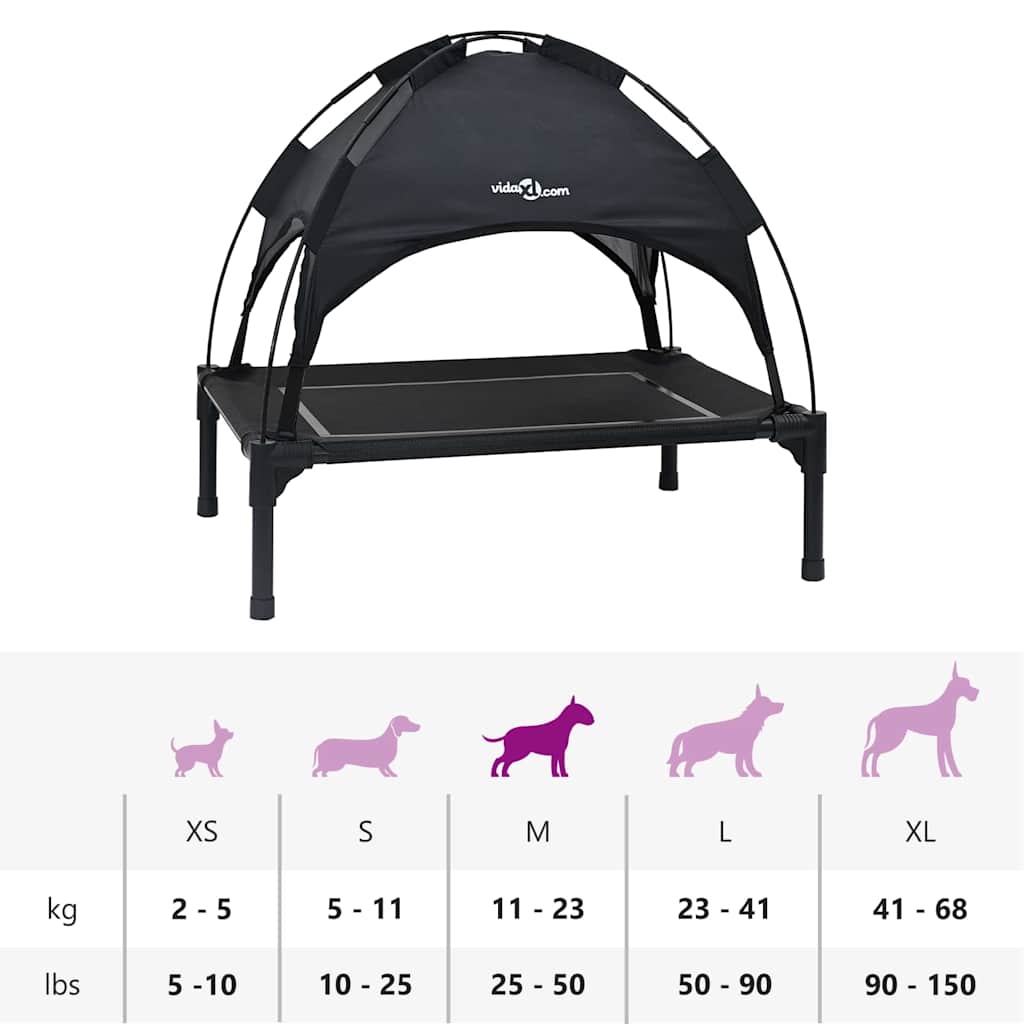 Hundeseng Sort 71 x 64 x 71 cm Stål