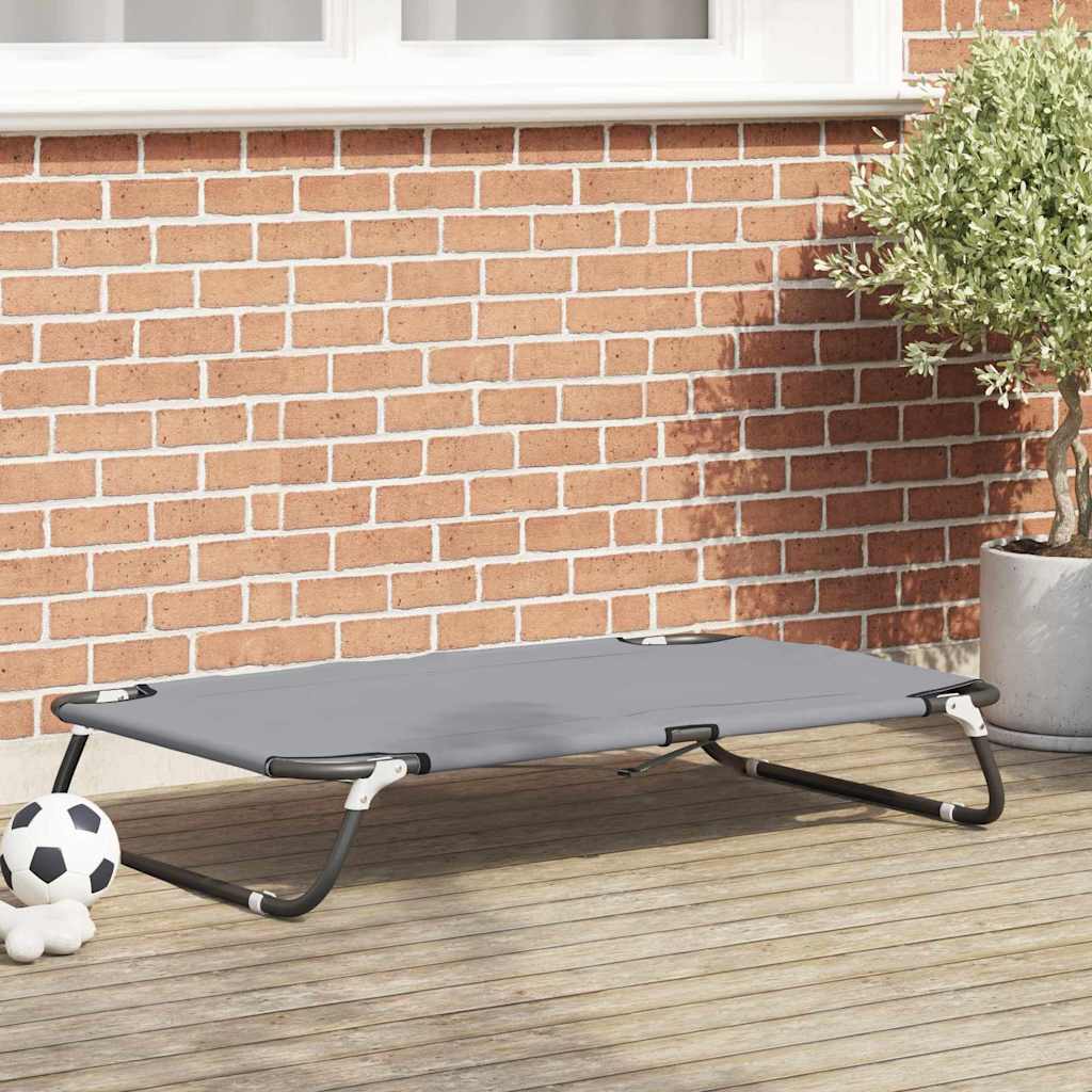 Hundeseng Lysegrå 90 x 55 x 18 cm Stål