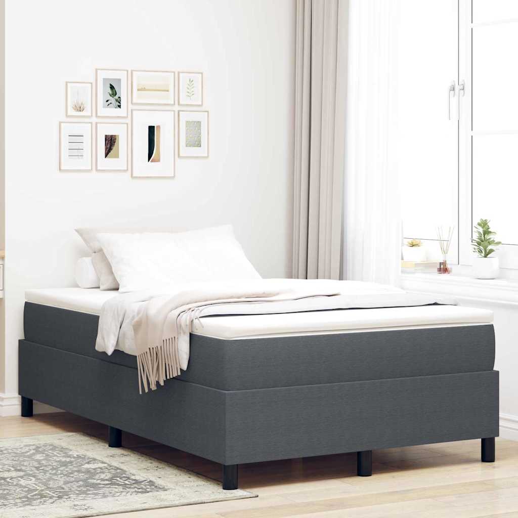 Box spring seng Mørkegrå og Hvid 120 x 200 cm Velourstof