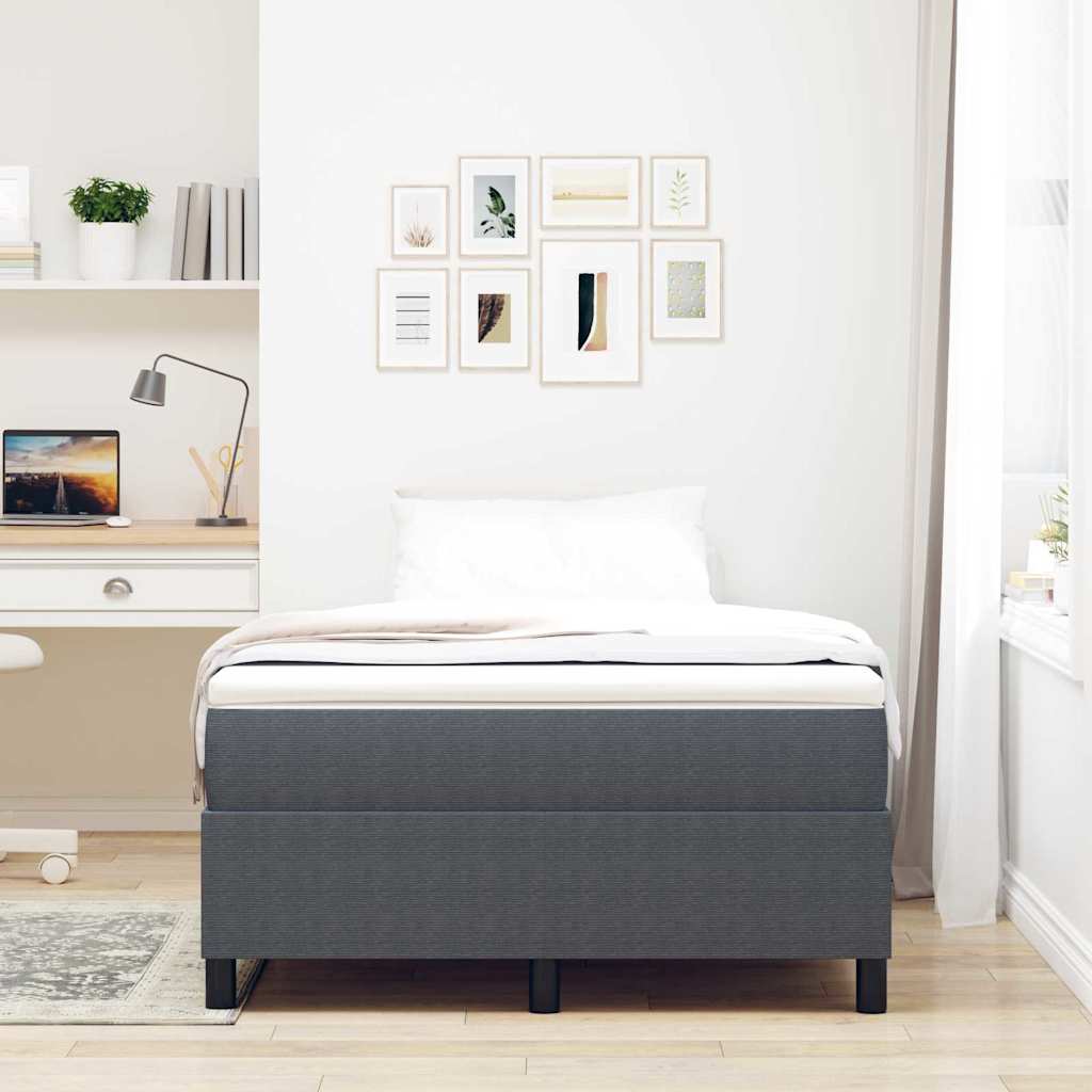 Box spring seng Mørkegrå og Hvid 120 x 200 cm Velourstof