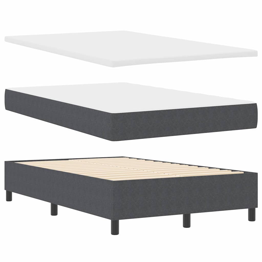 Box spring seng Mørkegrå og Hvid 120 x 200 cm Velourstof