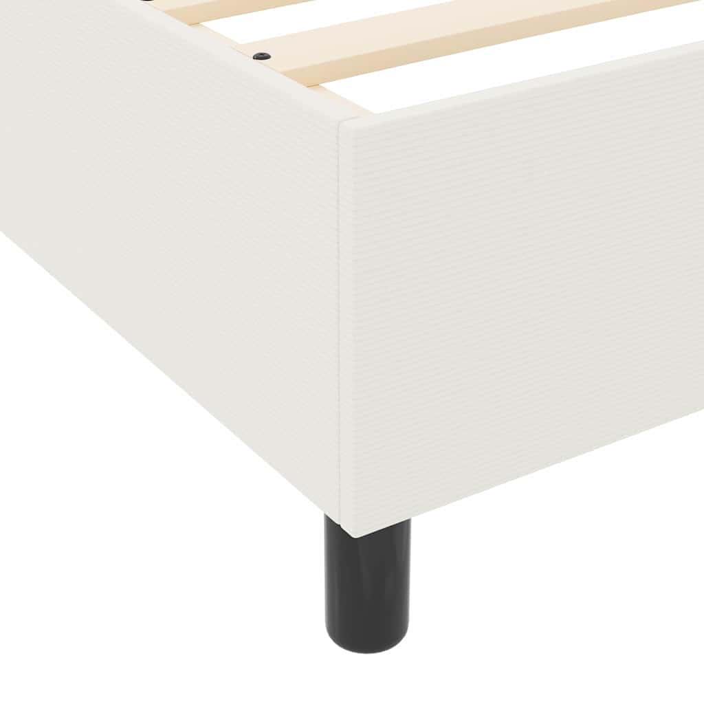 Box spring seng Creme og hvid 120 x 200 cm Velourstof