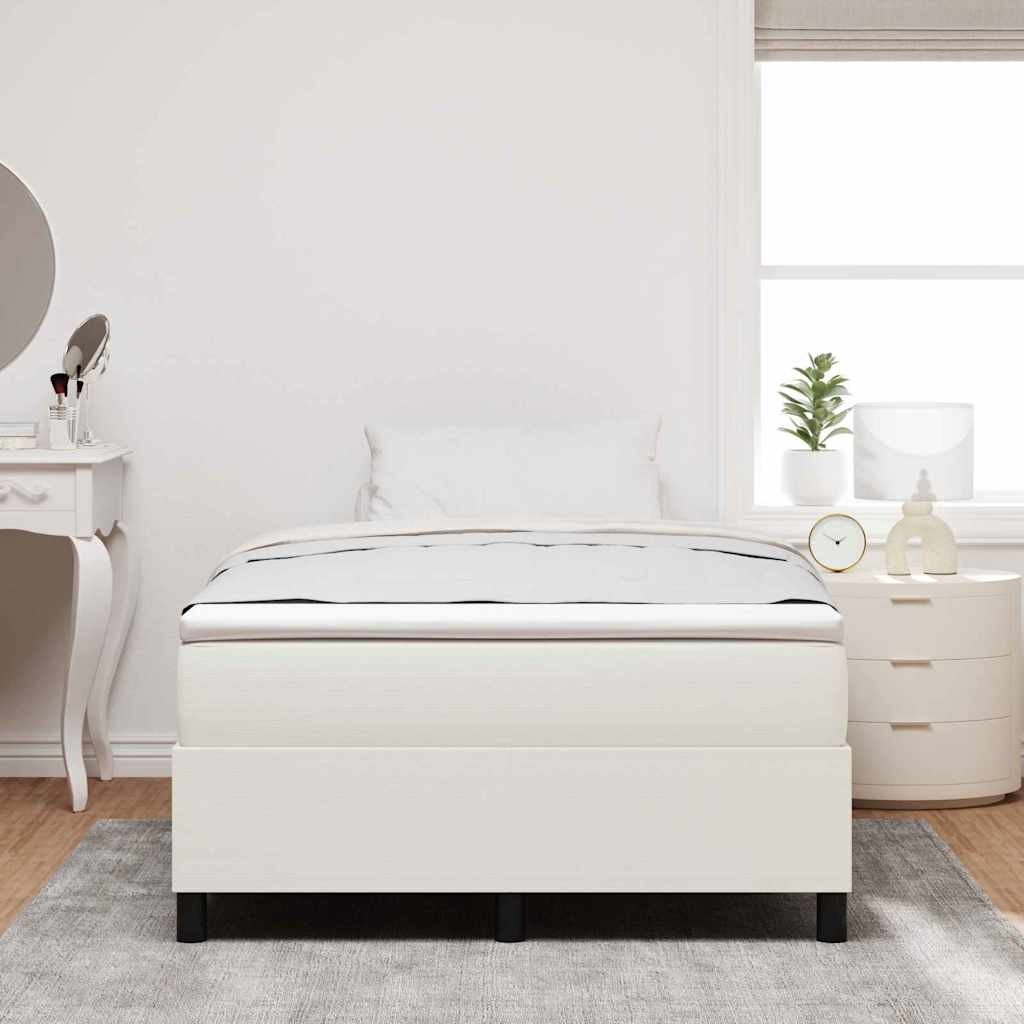 Box spring seng Creme og hvid 120 x 200 cm Velourstof