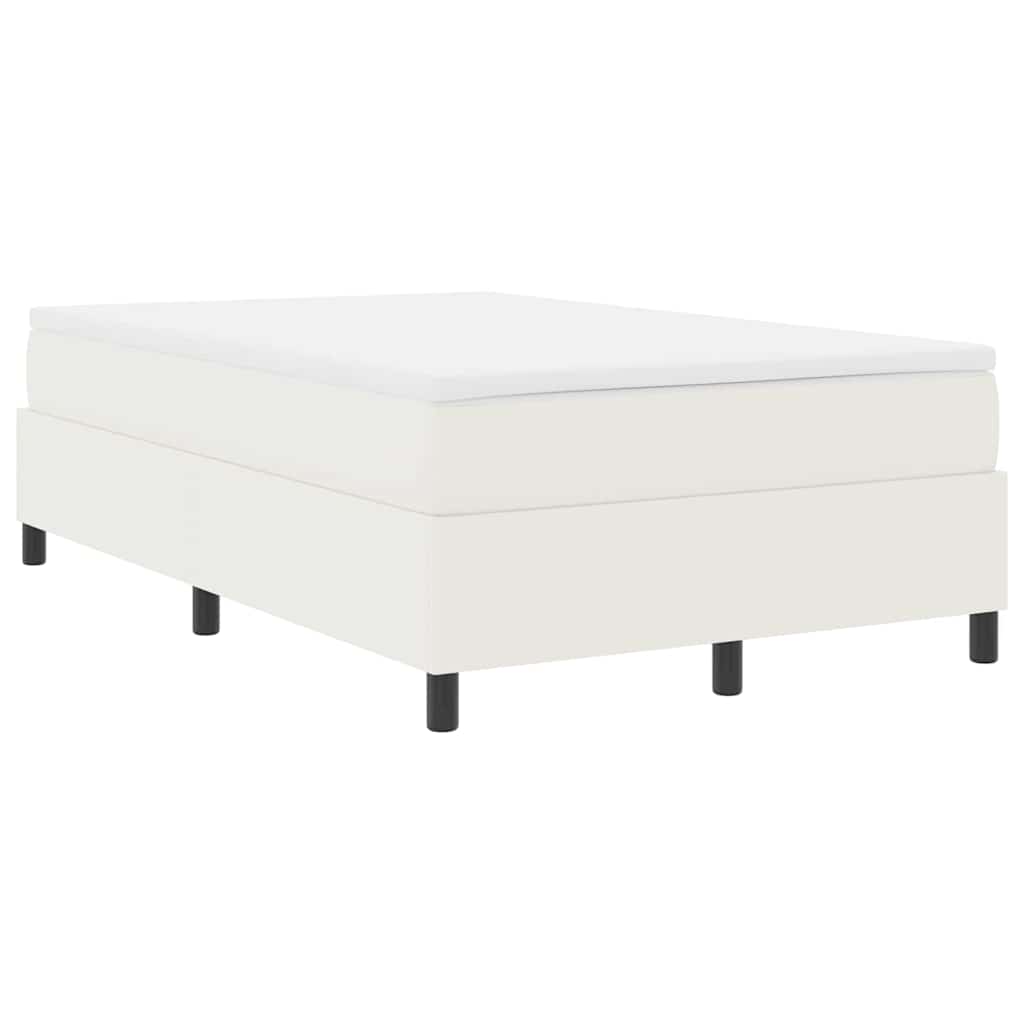 Box spring seng Creme og hvid 120 x 200 cm Velourstof