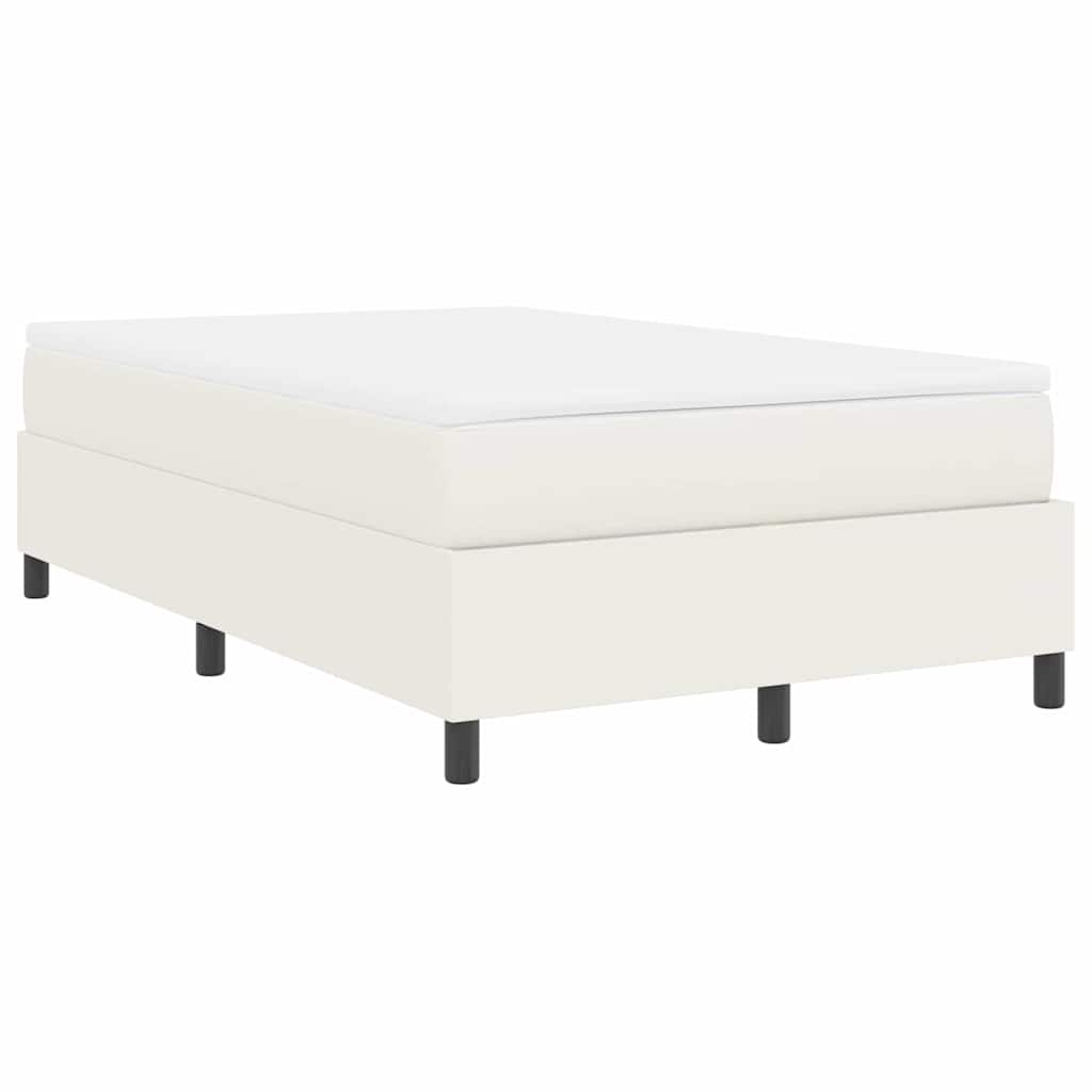 Box spring seng Creme og hvid 120 x 200 cm Velourstof