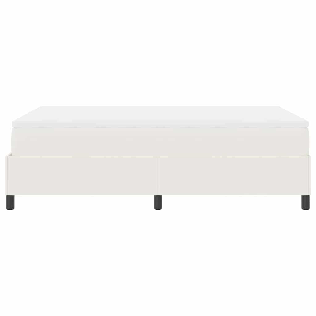 Box spring seng Creme og hvid 120 x 200 cm Velourstof