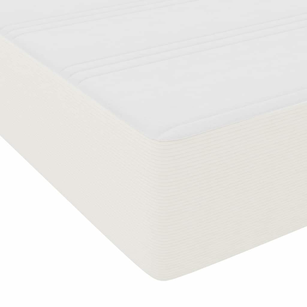 Box spring seng Creme og hvid 140 x 190 cm Velourstof