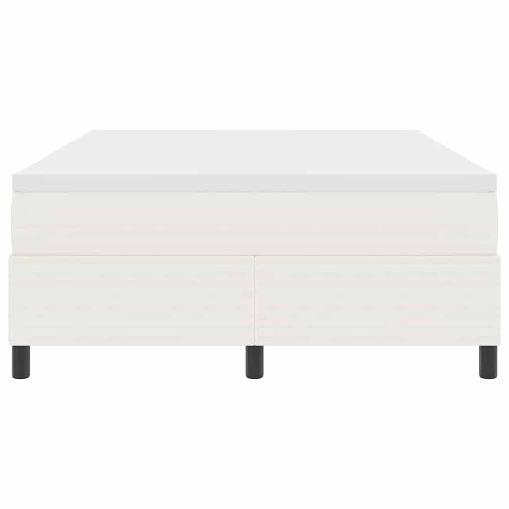 Box spring seng Creme og hvid 140 x 190 cm Velourstof