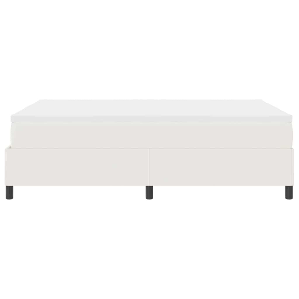 Box spring seng Creme og hvid 140 x 190 cm Velourstof