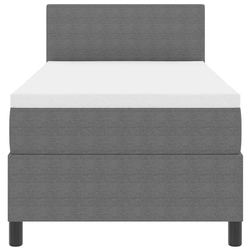 Box spring seng Lys Grå og Hvid 100 x 200 cm Velourstof