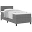 Box spring seng Lys Grå og Hvid 100 x 200 cm Velourstof