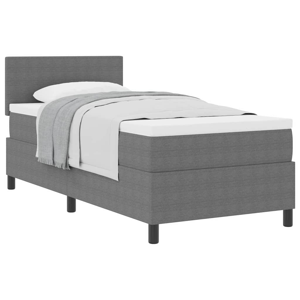 Box spring seng Lys Grå og Hvid 100 x 200 cm Velourstof