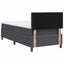 Box spring seng Mørkegrå og Hvid 100 x 200 cm Velourstof