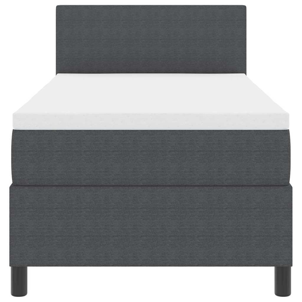 Box spring seng Mørkegrå og Hvid 100 x 200 cm Velourstof