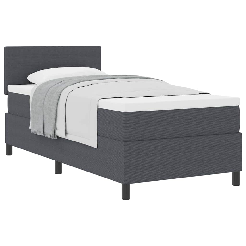 Box spring seng Mørkegrå og Hvid 100 x 200 cm Velourstof