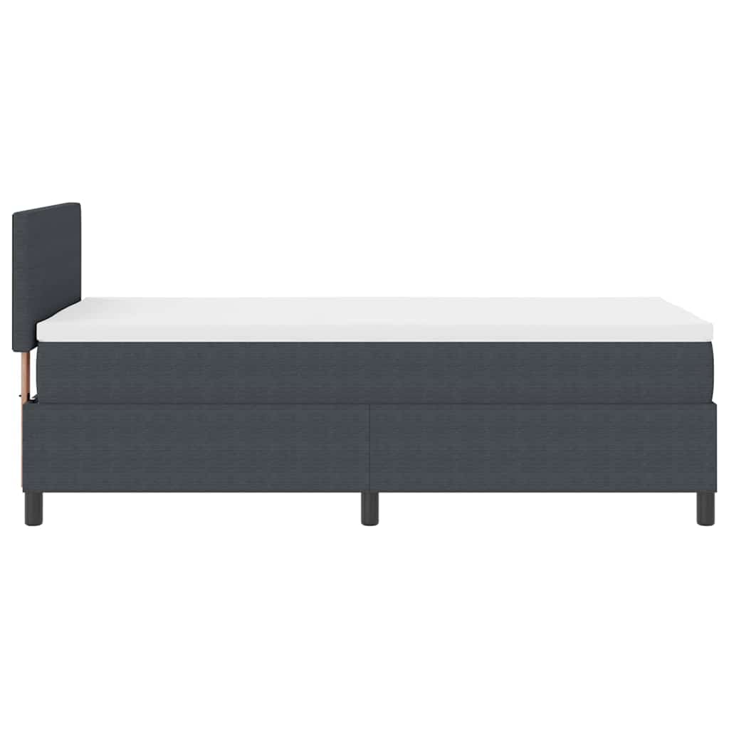 Box spring seng Mørkegrå og Hvid 100 x 200 cm Velourstof