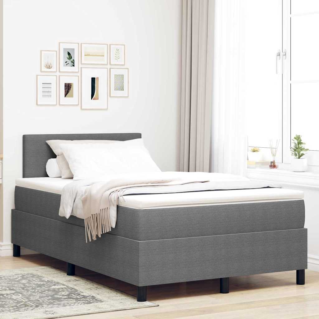 Box spring seng Lys Grå og Hvid 120 x 190 cm Velourstof