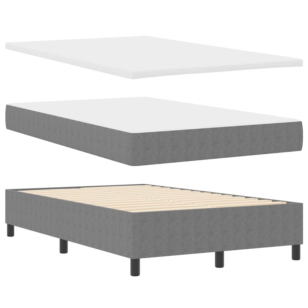 Box spring seng Lys Grå og Hvid 120 x 190 cm Velourstof